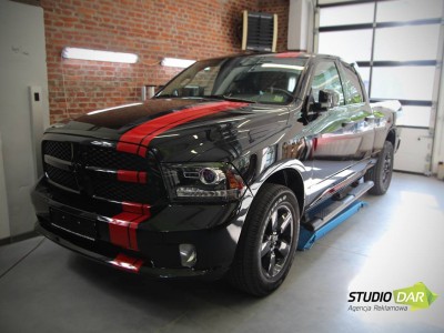 stylizacja czerwone pasy